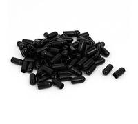 sourcing map 6mm Inner Dia Rubber Hose End Cap Screw Thread Protector Cover Black 100pcs