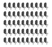 sourcing map 6mm l Shelf Pins, l Shelf Support Pegs, Shelf Brackets L-Shaped Clips with Silicone Sleeve for Kitchen Bookcase Closet Shelf Shelves Cabinet Furniture Support Silver, Pack of 50