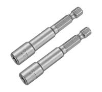 sourcing map 6mm Magnetic Hex Socket 65mm/2.56", 1/4" Hex Shank Magnetic Power Nut Driver Set CR-V Quick-Release Extensions for Impact Drill Nut Setters Socket Wrench Screw, 2 Pcs