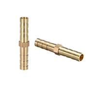 sourcing map 6mm or 15/64-inch ID Brass Barb Splicer Fitting,Straight Barb Hose Fitting Air Gas Water Fuel,2pcs
