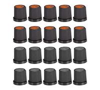 sourcing map 6mm Plum Blossom Shaft Knob for Speaker Effect Pedal Amplifier Potentiometer Knob 20Pcs(10 Orange + 10 Grey)