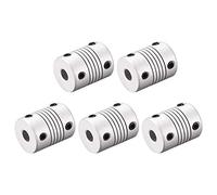 sourcing map 6mm to 6mm Aluminum Alloy Shaft Coupling Flexible Coupler Motor Connector Joint L25xD19 Silver,5pcs