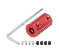 sourcing map 6mm to 6mm Bore Rigid Coupling 25mm Length 14mm Dia Aluminum Alloy Shaft Coupler Connector for 3D Printers DIY Car Boat Red 1pcs, with 1pcs Coupling,1pcs Wrench,8pcs Screws