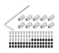 sourcing map 6mm to 6mm Bore Rigid Coupling 25mm Length 14mm Dia Aluminum Alloy Shaft Coupler Connector for 3D Printers DIY Car Boat Silver 10pcs, with 10pcs Coupling,1pcs Wrench,80pcs Screws