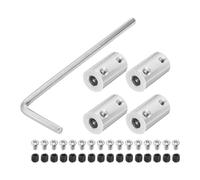 sourcing map 6mm to 6mm Bore Rigid Coupling 25mm Length 14mm Dia Aluminum Alloy Shaft Coupler Connector for 3D Printers DIY Car Boat Silver 4pcs, with 4pcs Coupling,1pcs Wrench,32pcs Screws