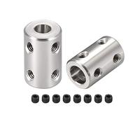 sourcing map 6mm to 8mm Bore Rigid Coupling Set Screw L22XD14 Stainless Steel,Shaft Coupler Connector for 3D Printers, Motor Accessories,2pcs