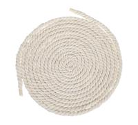sourcing map 6mm x 14.8 Feet Beige Cotton Rope, 3 Strand Clothes Line Outdoors Twisted Braided Thick Macrame Cord for DIY Wall Hanging Plant Hanger Knotting Clothesline