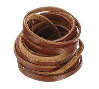sourcing map 6mmx5m Flat Leather Cord, Braiding String Leather Ropes for Bracelets Necklaces Jewelry Making Shoe Lace DIY Crafts, Dark Beige