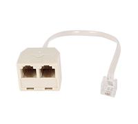 sourcing map 6P4C RJ11 Male to Female Two Way Telephone Splitter Converter Cable