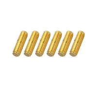 sourcing map 6Pack M6x20mm Fully Threaded Rod, Brass Right Hand All Thread Screw Studs for Furniture Assembly Fastening, 1mm Pitch