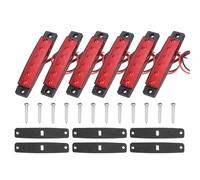 sourcing map 6Pack Navigation Lights for Boats LED, 12V/24V Red Boat Interior Lights Waterproof Clearance Stern Lamp for Kayak, Yacht, Truck, Lorry, Deck, Red Plastic Housing