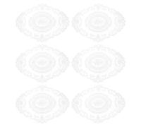 sourcing map 6Pack Retro Lace Placemat 12x16-in Oval Embroidered Table Place Mats French Crochet Doilies Coasters Cup Mat for Home Wedding, Pure White