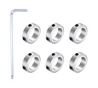 sourcing map 6Pack Shaft Collar, 26mm Bore 12mm Thick Aluminum Alloy Axle Collars 38mm OD Locking Ring with Ball Head Hex Key for Industry CNC Machine Tools, Gearbox Assemblies, Silver