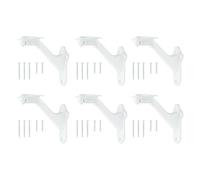sourcing map 6Pack White Handrail Bracket, 3 Inch Heavy Duty Stair Railing Brackets Stair Support Banister Hardware for Home Office Indoor & Outdoor Stairways