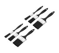 sourcing map 6pcs 0.5"/1"/2" Paint Brushes, Flat Brush Nylon Bristle with Plastic Handle, Acrylic Painting Paintbrush Professional Paint Tools for Latex Oil Paints, Black