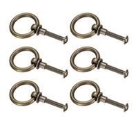 sourcing map 6Pcs 0.98 Inch Brass Drawer Pulls and Knobs Cupboard Cabinet Drawer Rings Pulls Knob with Screws for Dresser Cabinet Closet Cupboard, Bronze