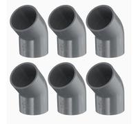 sourcing map 6pcs 1.2" 45 Degree Elbow Pipe Fittings, Furniture Construction Grade 2-Way 45 Degree Elbow PVC Corner Adapter for DIY Construction Furniture Garden Shelf Connection, Grey