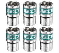sourcing map 6pcs 1/2" Drive 6 Points Socket 17mm Metric Shallow Impact Socket CR-V Steel Flip Socket Spindle Axle Nut Impact Socket for Home Auto Hex Nuts Bolts Repair, Silver Green