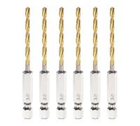 sourcing map 6pcs 1/4" Hex Shank Titanium Twist Drill Bit 3mm Drilling Dia 80mm Length High Speed Steel Drills for Hardened Metal, Stainless Steel, Cast Iron, Wood, Plastic
