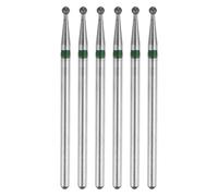 sourcing map 6pcs 100-120 Grits Diamond Grinding Bit 2mm Ball Head 2.35mm Shank 2mm Length Stone Sanding Drill Bits Rotary Tool for Ceramic Glass Nails Grinding Polishing