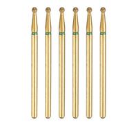 sourcing map 6pcs 100-120 Grits Diamond Grinding Bit 2mm Ball Head 2.35mm Shank 2mm Length Titanium Plated Stone Sanding Drill Bits Rotary Tool for Nails Grinding Polishing