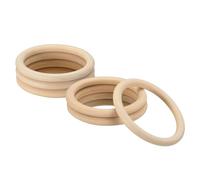 sourcing map 6Pcs 100mm(3.9-inch) Natural Wood Rings, 10mm Thick Smooth Unfinished Wooden Circles for DIY Crafting, Knitting, Macrame, Pendant