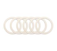 sourcing map 6Pcs 12.5cm Natural Wood Rings, 2.6mm Thick Unfinished Wooden Loop Circle Ring, Flat Round Ornaments Wood Slices for Wreath Frame, DIY Craft Projects, Painting, Home Decor