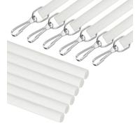 sourcing map 6Pcs 12" Acrylic Drapery Wand, Invisible Curtain Pull Rod with Hook, Universal Tilt Wand Replacement Part for High Hanging Curtain Opening-Closing, White