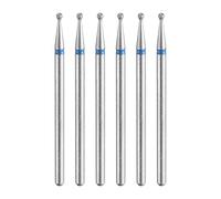 sourcing map 6pcs 120-140 Grits Diamond Grinding Bit 1.5mm Ball Head 2.35mm Shank 1.5mm Length Stone Sanding Drill Bits Rotary Tool for Ceramic Glass Nails Grinding Polishing