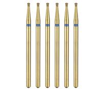 sourcing map 6pcs 120-140 Grits Diamond Grinding Bit 1.6mm Inverted Cone Head 2.35mm Shank 1.6mm Length Titanium Plated Stone Sanding Drill Bits Rotary Tool for Nails Grinding Polishing