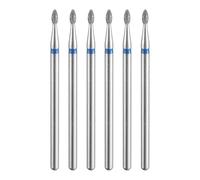 sourcing map 6pcs 120-140 Grits Diamond Grinding Bit 1.8mm Oval Head 2.35mm Shank 3.1.8mm Length Stone Sanding Drill Bits Rotary Tool for Ceramic Glass Nails Grinding Polishing