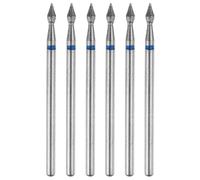 sourcing map 6pcs 120-140 Grits Diamond Grinding Bit 2.3mm Bullet-Head 2.35mm Shank 5mm Length Stone Sanding Drill Bits Rotary Tool for Ceramic Glass Nails Grinding Polishing