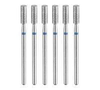 sourcing map 6pcs 120-140 Grits Diamond Grinding Bit 3.3mm Cylindrical Head 2.35mm Shank 10mm Length Stone Sanding Drill Bits Rotary Tool for Ceramic Glass Nails Grinding Polishing