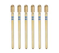 sourcing map 6pcs 120-140 Grits Diamond Grinding Bit 3.5mm Cylindrical Ball Head 2.35mm Shank 7mm Length Titanium Plated Stone Sanding Drill Bits Rotary Tool for Nails Grinding Polishing, Blue