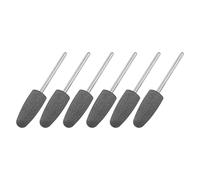 sourcing map 6pcs 120 Grits Abrasive Mounted Stone 2.35mm Shank 2/5"(10mm) Dia Conical Heads Stone Grinding and Polishing Wheels for Nail Polishing