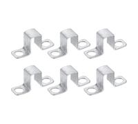 sourcing map 6Pcs 13x25 mm U Shaped Connector Bracket, Square Tube Strap Clamp Galvanized Steel Pipe Clamp Wood Deck Fence Post Tie for Water Pipes Stairs Railing Installation, Silver