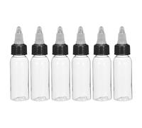 sourcing map 6Pcs 1oz/30ml Squeeze Bottles, Clear Dispensing Bottles with Twist Cap Lids, Plastic Squirt Bottle for Ketchup, Mustard,and Crafts