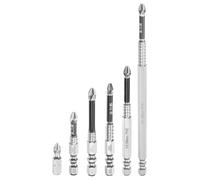 sourcing map 6pcs #2 Anti Slip Phillips Impact Screwdriver Bit PH2 1/4" Hex Shank 1+2+2.6+2.8+3.5+6" Magnetic Cross Head Drill Bits Chrome Plated S2 Steel Screw Driver Power Electric Tools