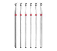 sourcing map 6pcs 200-230 Grits Diamond Grinding Bit 2.3mm Ball Head 2.35mm Shank 2.3mm Length Stone Sanding Drill Bits Rotary Tool for Ceramic Glass Nails Grinding Polishing