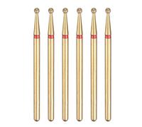 sourcing map 6pcs 200-230 Grits Diamond Grinding Bit 2mm Ball Head 2.35mm Shank 2mm Length Titanium Plated Stone Sanding Drill Bits Rotary Tool for Nails Grinding Polishing