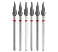 sourcing map 6pcs 200-230 Grits Diamond Grinding Bit 4.2mm Bullet-Head 2.35mm Shank 12mm Length Stone Sanding Drill Bits Rotary Tool for Ceramic Glass Nails Grinding Polishing