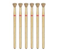 sourcing map 6pcs 200-230 Grits Diamond Grinding Bit 4mm Inverted Cone Head 2.35mm Shank 3mm Length Titanium Plated Stone Sanding Drill Bits Rotary Tool for Nails Grinding Polishing