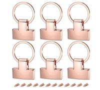 sourcing map 6Pcs 22mm/ 0.87" Key Fob Hardware with 20mm ID Keychain Ring Purse Bag Hardware for Car Key Chain, Hanging Lanyard, Rose Golden