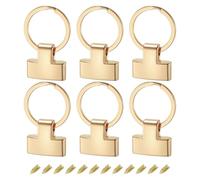 sourcing map 6Pcs 22mm/ 0.87" Key Fob Hardware with 20mm ID Keychain Ring Purse Bag Hardware for Car Key Chain, Hanging Lanyard, Light Golden