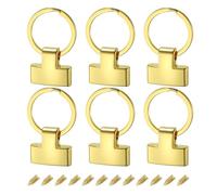 sourcing map 6Pcs 22mm/ 0.87" Key Fob Hardware with 25mm ID Keychain Ring Purse Bag Hardware for Car Key Chain, Hanging Lanyard, Gold Tone