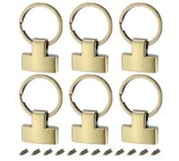 sourcing map 6Pcs 22mm/ 0.87" Key Fob Hardware with 25mm ID Keychain Ring Purse Bag Hardware for Car Key Chain, Hanging Lanyard, Bronze Tone