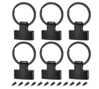sourcing map 6Pcs 22mm/ 0.87" Key Fob Hardware with 25mm ID Keychain Ring Purse Bag Hardware for Car Key Chain, Hanging Lanyard, Black
