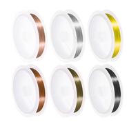 sourcing map 6PCS 28 Gauge Copper Wire for Jewelry Making Tarnish Resistant Beading Wire for Jewelry Making Supplies and Crafts, 33FT