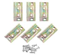 sourcing map 6Pcs 2x1 Inch Door Hinges Non-Mortise No Noise Bifold Door Hinges Plating for Cabinet Furniture Window Wardrobe with Screws, Color Zinc