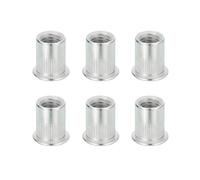 sourcing map 6Pcs 3/8-16 Rivet Nut 304 Stainless Steel Rivet Nut Tool Hardware Nuts Suitable for Furniture, Decoration in Nuts Bolt Fastener, Silver